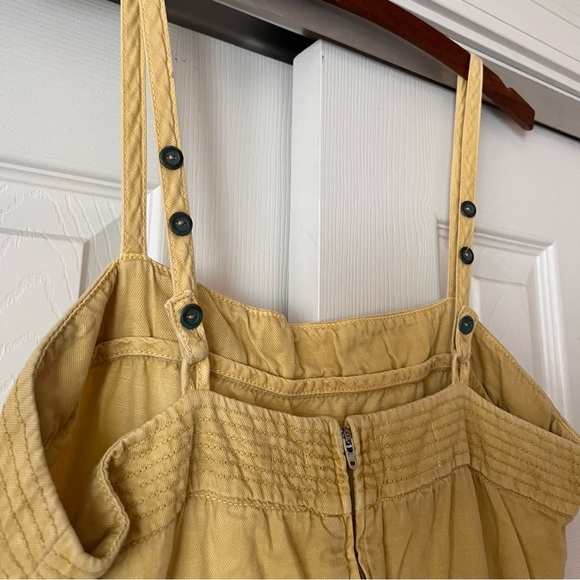 Anthropology Jumpsuit Yellow/Green Pockets - Picture 4 of 7